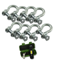 Autogear 3.25 Ton 4x4 Bow Shackle with Torch 8 Pack