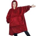 Huggle blanket Hoodie, Ultra Plush Blanket - One Size fit all - Red