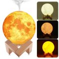 Round Night Light Moon Shaped Humidifier Table Desk Lamp