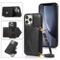 Leather with Adjustable Crossbody Strap Shockproof Wallet Case For iPhone 13 Pro