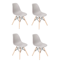 Wooden Leg Chair - Set Of 4- Grey (Display Item)