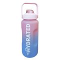 Jack Brown 2L Water Bottle with Motivational Time Markers - Leak Proof - Pink & Blue