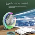 Portable Air Conditioner Desktop Colorful Fan with LED and Mini USB Charge - Green