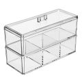 Clear Acrylic 2 Tier 4 Compartments Cosmetic Organizer