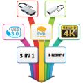 3 in 1 Type C to 4K HDMI,USB C to HDMI Adaptor YD-44