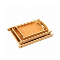 Wooden Bamboo Servings Tray Set of 3