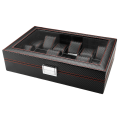 Jack Brown Luxury 12-Slot Leather Watch Display Box - Black (READ DESCRIPTION)