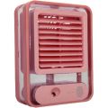 Portable Air Transparent Spray Light Fan with 3-Speed Wind Gears - Pink