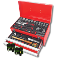Ampro 68 Piece 1/2` Dr 2-Drawer Chest Tool Set with torch combo