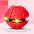 Magic Flying Football Flat Throw Soccer Ball Toy Game With LED Lights - Red
