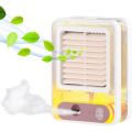 Portable Air Transparent Spray Light Fan with 3-Speed Wind Gears - White