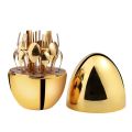 24 Pcs Cutlery Set with Egg Shaped Holder - Gold