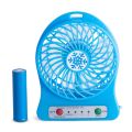 Electric Fan - Portable & Rechargeable - Li-ion Battery - Blue