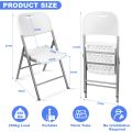 4 Pack Heavy Duty Folding Plastic Chairs with Metal Frame Indoor Outdoor
