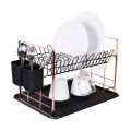 Berlinger Haus 48cm Stylish PP Dish Rack - Black Rose Collection (Second hand)(Tray Has Minor Crack)