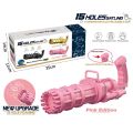 JB LUXX 38cm 15 HOLE Gatling Electric Bubble Machine - Pink Gun