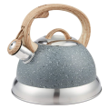 Stainless Steel Whistling Kettle Wood Pattern Handle