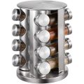 16 Jar Rotating Stainless Steel Spice Rack