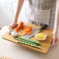 Bamboo wooden cutting board with metal handle - 36 x 26cm