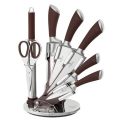 Berlinger Haus - 8 Pieces Stainless Steel Infinity Line  Knife Set with Stand - Brown