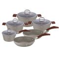 Berlinger Haus -10 Pieces Forged Aluminium Beige Stone Touch Line Cookware Set - Beige/Brown