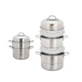 Stainless Steel Multi Layer Steamer Pot with 2 Steamer Plates