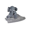 Elephant plush pillow with a blanket [Grey]
