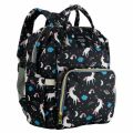 Unicorn diaper bag backpack-black
