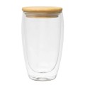Double Walled Glass with Bamboo Lid - 450ml