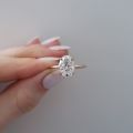 3ct Oval Moissanite Solitaire Engagement Ring