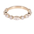 Marquise Moissanite Wedding Band in 9ct Yellow Gold