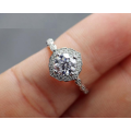 2ct Moissanite Art Deco Halo Engagement Ring