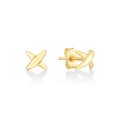 9ct Gold Cross Over Earrings