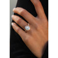 2ct Gold Oval Halo Engagement Ring