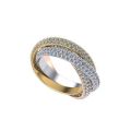 Triple Moissanite Eternity Band in White, Rose and Yellow Gold