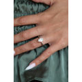 Pear Cut Moissanite Platinum Engagement Ring