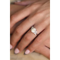 2ct Oval Moissanite Platinum Engagement Ring