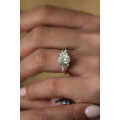 2ct Oval Moissanite Platinum Engagement Ring