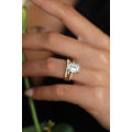 3.5ct Emerald Cut Moissanite Wedding Ring Set