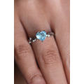 1.00ct Aquamarine Heart Engagement Ring