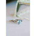 1.00ct Aquamarine Heart Engagement Ring