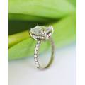 5ct Radiant Cut Hidden Halo Ring in White Gold