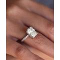 5ct Radiant Cut Hidden Halo Ring in White Gold