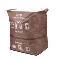 100L Foldable Large Storage and Laundry Bag Basket - Brown