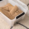 Plastic Storage Bin Totes With Lids - Set of 6