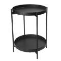 2-Tier Metal Round Tray Coffee Table