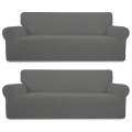 Stretch Couch Cover Grey 235-300cm - Pack of 2
