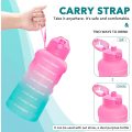 3.8L Giant Motivational Water Bottle Pink and Green - 2 Pack