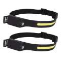Wide Beam Rechargeable LED Headlamp with Motion Sensor  2 Pack