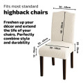 Elasticated Jacquard Removable Washable Dining Chair Slipcover